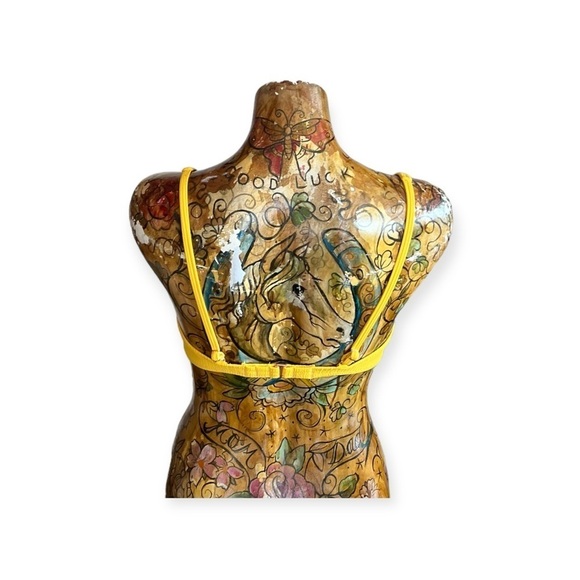 Shade & Shore swim wear summer bikini top yellow small tie front - Picture 5 of 9